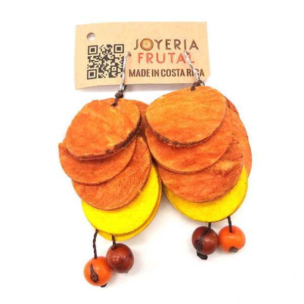 Aretes de Mango - Naranja combinado con amarillo