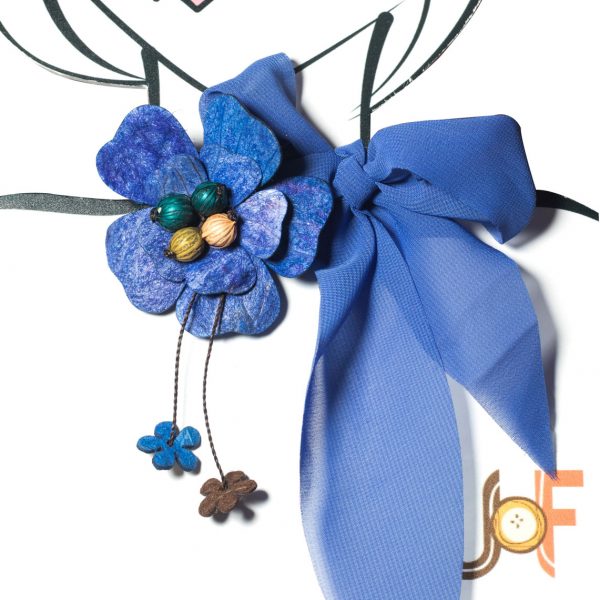 Collar Pañuelo Flor de Mango - Azul